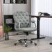 Vinsetto Faux Leather Office Chair Tufted Backrest Swivel Rolling Wheels Task Chair with Height Adjustable Armrests