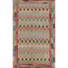 Trellis Multicolor Kilim Oriental Large Area Rug Flatweave Wool Carpet - 9'11"x 16'1"