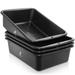 4-Pk Commercial Bus Box/Utility Tub - Plastic Storage Dish Bin, 20L - Black - 20 L