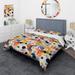 Designart "Playing Pattern With Colorful Geometric III" Modern Bedding Set With Shams