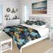 Designart "Deep Sea Dive Plunge Waves I" Beige Abstract Bedding Cover Set With 2 Shams