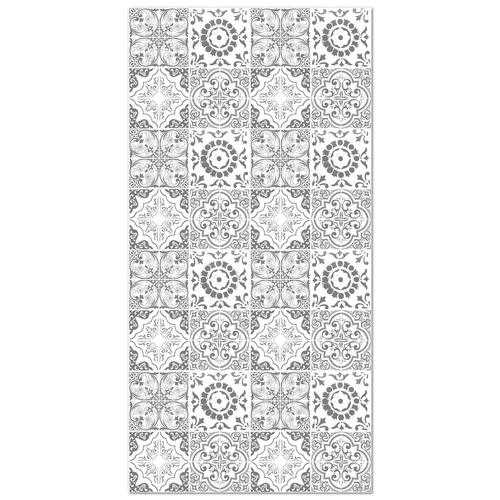 Tapis vinyle carreaux ciments grenade gris 80x250cm