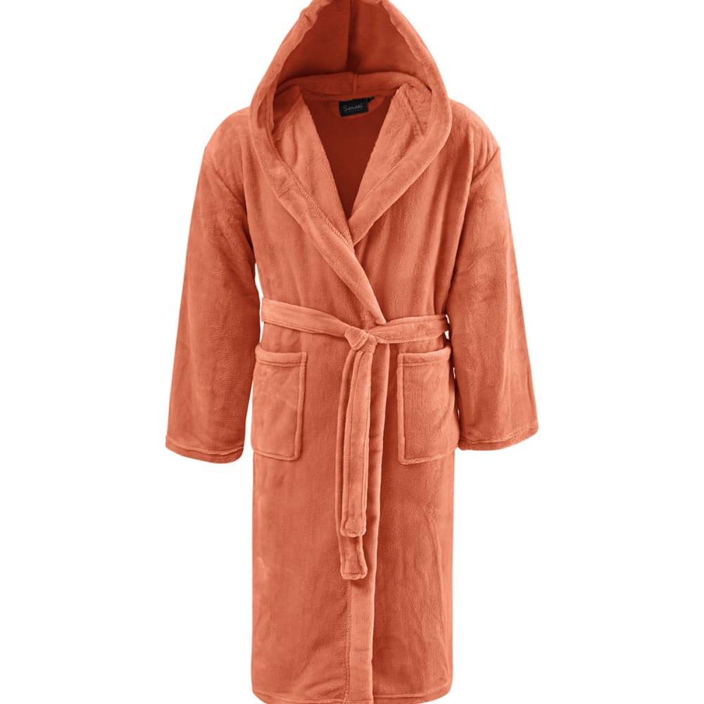 Peignoir polaire mixte à capuche corail L