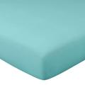 Drap-housse 140x190x28 bleu aqua en lin