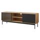 Meuble TV style industriel 174 cm noir / bois