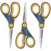 Westcott 8 Titanium-Bonded Non-Stick Scissors For Office & Home Gray/Yellow 3 Pack (15454)