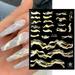 KIHOUT Clearance Color Wave Line Nail Stickers Nail Decals 3D Self-Adhesive Curve Lines Irregular Whirling Lines Nail Art Supplies French Abstract Swirl Strips Nail Decorations for Design