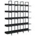 5-Tier Bookcase Open Bookshelf Vintage Industrial Sturdy Metal Frame MDF Board - Versatile Home Office Storage and Display Shelf (Black)