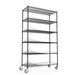 Sleek Black Metal Garage Storage Shelves 6 Tier Wire Shelving Unit with 6000 LBS Load Capacity Adjustable Height and Easy Mobility Ideal Storage Solution for Your Garage or Warehouse