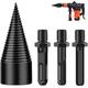 Ikohbadg Wood Splitter Drill Bit - 42mm Heavy Duty Firewood Splitting Drill Bit for Wood Splitting Compatible with Hand Drill Stick - Hex and Round