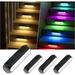Ahaorigin Solar Outdoor Lights for Deck 4 Pack Upgraded RGB Solar Fence Lights with Color Changing & Warm White Mode Waterproof LED Solar Powered Lights for Yard Wall Stairs Pool and Step Decor