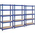 HBBOOMLIFE Shelves 5 Tier Adjustable Metal Shelving Unit Utility Shelves Garage Racks for Warehouse Garage Pantry Kitchen- Blue 29.5 x 12 x 60 Inch 2PCS