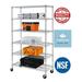 NSF Wire Shelving Unit 6-shelf Large Storage Shelves Heavy Duty Metal Wire Rack Shelving Height Adjustable Commercial Grade Utility Steel Storage Rack on 4â€� Casters 6000 LBS Capacity-18x48x76 Chrome