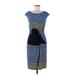 Muse Casual Dress - Sheath: Blue Print Dresses - Women's Size 6