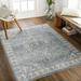 Mark&Day Washable Area Rugs 9x12 Elsmore Traditional Navy Blue Area Rug (9 2 x 12 )