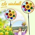 Zedker Wind Spinner Plastic Colorful Sunflower Windmill 14x20inch Flower Spinners Outdoor DIY wind spinners for Decoration Outside Yard Garden Sculpture Stake Lawn Kids Toy