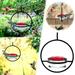 Glass Hanging Hummingbird Feeder Circular Hanging Hummingbird Feeder with Red Glass Bowl and Perch Outdoor Decor for Garden Backyard Patio and Deck Red Glass Feeder Gift for Bird Lovers 2024