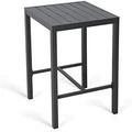 HBBOOMLIFE Table High Top Table with All-Aluminum Frame Square Pub Table for Indoor & Outdoor Use Easy Assembly & Low Maintenance Dark Grey