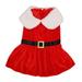 Santa Claus Pet Clothes Velvet Skirt Thermal Shirt Dog Christmas Costume Puppy DressWinter Coat Xmas Holiday Apparel Red Dresses Dog Outfit[XL]