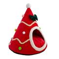 Esaierr Cozy Pet Bed Warm Cave Nest Sleeping Bed Pet Cat Cave Bed Kitty Tent House Nest for Small Dog Christmas Tree Shape Christmas Tree Shape Puppy House for Cats 14.96X15.75in