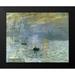 Monet Claude 24x20 Black Modern Framed Museum Art Print Titled - Impression-Sunrise 1872