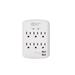 Commercial Electric 6-Outlet Wall Mounted Surge Protector with USB White