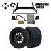 Hardcore Parts 6 Drop Axle Lift Kit for EZGO TXT/PDS (2001.5-2013) Electric Golf Cart with 14 Black Venom wheel Wheels and 22 x10.5 -14 GATOR On-Road/Off-Road DOT rated All-Terrain tires