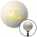 American Shifter Yellow I Love My Motor Ivory Shift Knob with M16 x 1.5 Insert Shifter Auto Manual