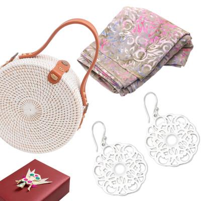 'Nature-Themed Tropical Batik Curated Gift Set from Bali'