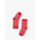 Polarn O. Pyret Kids' Organic Cotton Blend Stripe Socks, Pack of 2, Red