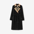 Burberry Long Check Collar Gabardine Trench Coat