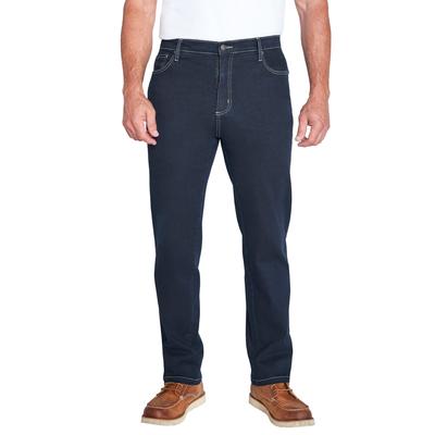 Men's Big & Tall Straight-Fit Stretch 5-Pocket Jeans by Liberty Blues in Dark Indigo (Size 56 38)
