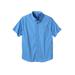 Men's Big & Tall Short Sleeve Wrinkle-Free Sport Shirt by KingSize in Blue Stripe (Size 4XL)