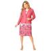 Plus Size Women's 2-Piece Stretch Crepe Single-Breasted Jacket Dress by Jessica London in Tea Rose Paisley Print (Size 22 W) Suit
