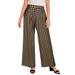 Plus Size Women's Stretch Knit Wide Leg Pant by The London Collection in Black Khaki Houndstooth (Size 18/20) Wrinkle Resistant Pull-On Stretch Knit