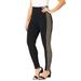 Plus Size Women's Everyday Stretch Cotton Legging by Jessica London in Khaki Black Houndstooth (Size 14/16)