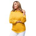 Plus Size Women's Cable Crewneck Sweater by Jessica London in Sunset Yellow (Size 1X)