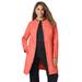Plus Size Women's Three-Quarter Leather Jacket by Jessica London in Dusty Coral (Size 32 W)