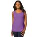 Plus Size Women's Horseshoe Neck Tank by Jessica London in Bright Violet (Size 14/16) Top Stretch Cotton