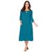 Plus Size Women's Twisted Keyhole A-line Dress by Jessica London in Deep Teal (Size 24 W)