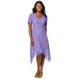 Plus Size Women's Lace Handkerchief Dress by Jessica London in Vintage Lavender (Size 12 W)