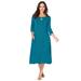 Plus Size Women's Twisted Keyhole A-line Dress by Jessica London in Deep Teal (Size 12 W)