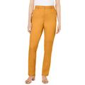 Plus Size Women's Stretch Cotton Chino Straight Leg Pant by Jessica London in Rich Gold (Size 28 W)