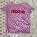 J. Crew Tops | J Crew “Weekend” Graphic Tee - Size L | Color: Pink | Size: L