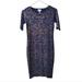 Lularoe Dresses | Lularoe- Limited Julia Dress- Midnight Blue Metallic Gold Accents- Pencil Dress | Color: Blue/Gold | Size: S
