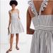 Madewell Dresses | Madewell Striped Ruffle-Strap Empire Dress | Color: Gray/White | Size: 4