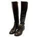 Michael Kors Shoes | Michael Kors Knee High Boots Leather & Nylon Buckle Detail Women's Size 8m | Color: Brown/Gold | Size: 8