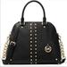 Michael Kors Bags | Michael Kors Astor Studded Leather Large Satchel Bag Black | Color: Black/Gold | Size: Os