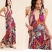 Anthropologie Dresses | Maeve Cynthia Halter Maxi Dress Size Medium | Color: Blue/Pink | Size: M