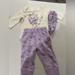 Disney Matching Sets | Disney Baby Girl 3 Piece Matching Set Marie Long Sleeve Onesie, Pants And Bow 3m | Color: Cream/Purple | Size: 3mb